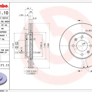 Juego discos de freno BREMBO 09.C171.11
