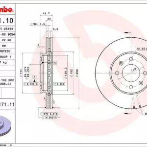 Juego discos de freno BREMBO 09.C171.11